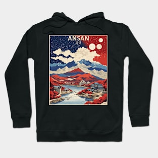 Ansan South Korea Starry Night Travel Tourism Retro Vintage Hoodie